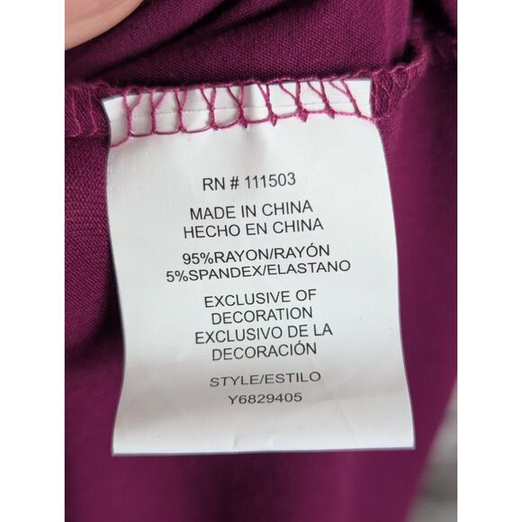 LUXOLOGY Jersey-Knit Embroidered Maxi Dress Boho Cottage Beachy Stretch Size XL - Picture 7 of 8